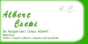 albert csepi business card